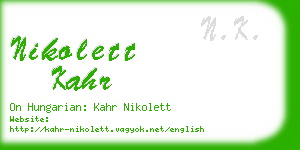 nikolett kahr business card